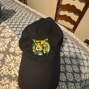 Black Cap with Embroidered Tiger Design